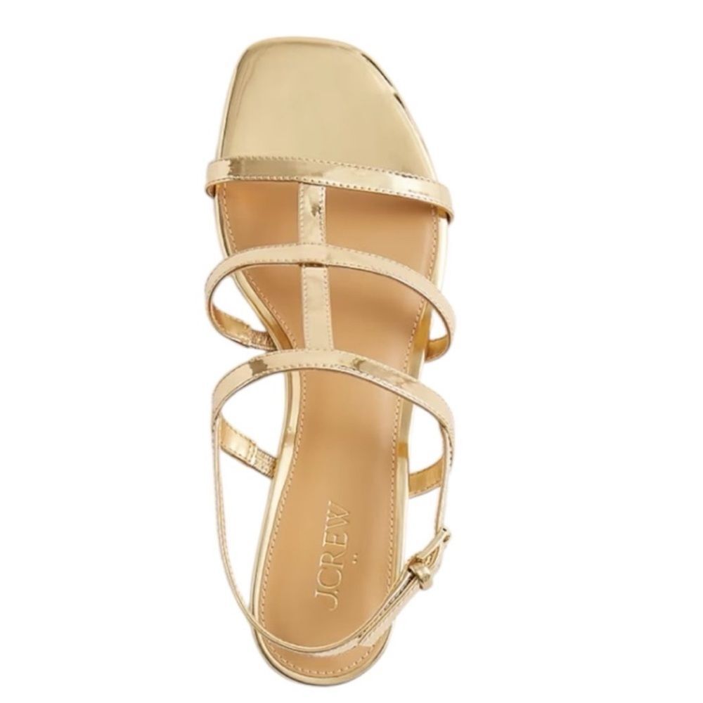 NWT J. Crew light gold Caged ankle-strap sandals Size 8 - Picture 4 of 11